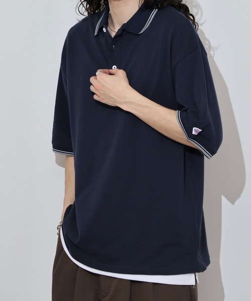 JEMORGAN(ジェーイーモーガン)の「JEMORGAN T/Cカノコ ラインリブ半袖ポロシャツ(ポロシャツ・メンズ・ネイビー/ベージュ/ブラック/オフホワイト・XL/L/M)」の21枚目の写真