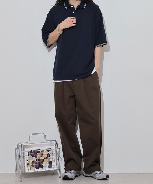 JEMORGAN(ジェーイーモーガン)の「JEMORGAN T/Cカノコ ラインリブ半袖ポロシャツ(ポロシャツ・メンズ・ネイビー/ベージュ/ブラック/オフホワイト・XL/L/M)」の19枚目の写真