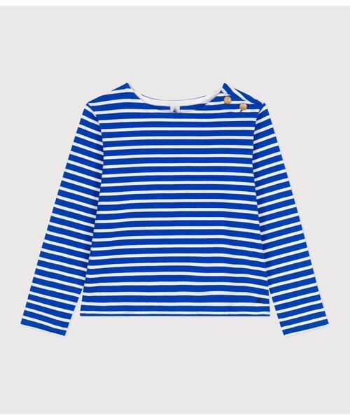 PETIT BATEAU(プチバトー)の「マリニエールプルオーバー(スウェット・レディース・ホワイト×グリーン/ホワイト×ブルー・XX-SMALL/X-SMALL/SMALL/MEDIUM/LARGE)」の10枚目の写真