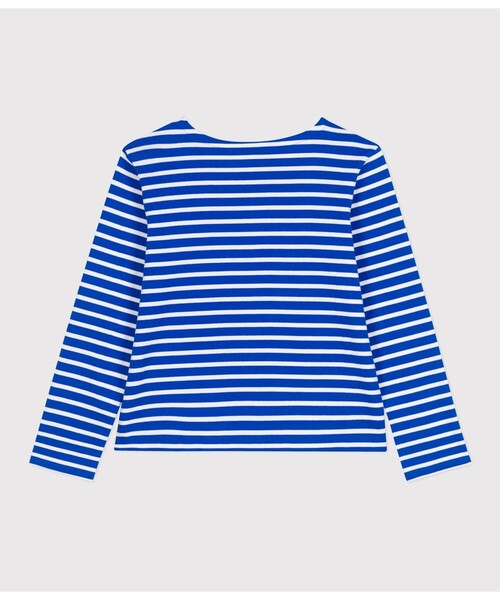 PETIT BATEAU(プチバトー)の「マリニエールプルオーバー(スウェット・レディース・ホワイト×グリーン/ホワイト×ブルー・XX-SMALL/X-SMALL/SMALL/MEDIUM/LARGE)」の9枚目の写真