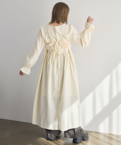 RETRO GIRL（レトロガール）の「フェザービスチェセットOP（ワンピース・レディース・ナチュラル/ライトグレー・FREE）」の9枚目の写真