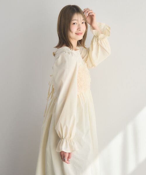 RETRO GIRL（レトロガール）の「フェザービスチェセットOP（ワンピース・レディース・ナチュラル/ライトグレー・FREE）」の11枚目の写真