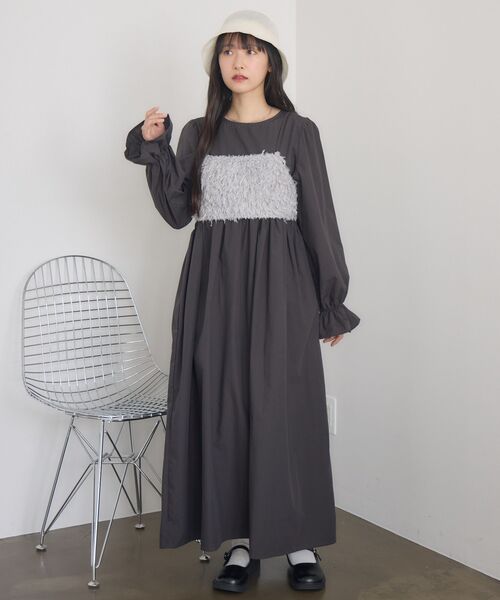 RETRO GIRL（レトロガール）の「フェザービスチェセットOP（ワンピース・レディース・ナチュラル/ライトグレー・FREE）」の14枚目の写真