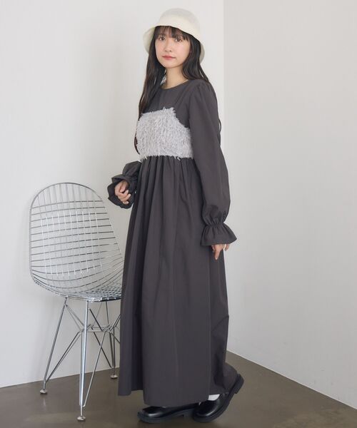 RETRO GIRL（レトロガール）の「フェザービスチェセットOP（ワンピース・レディース・ナチュラル/ライトグレー・FREE）」の16枚目の写真