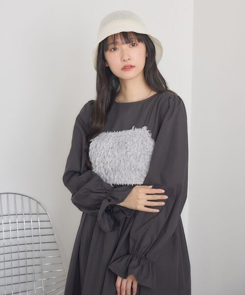 RETRO GIRL（レトロガール）の「フェザービスチェセットOP（ワンピース・レディース・ナチュラル/ライトグレー・FREE）」の18枚目の写真