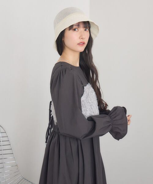 RETRO GIRL（レトロガール）の「フェザービスチェセットOP（ワンピース・レディース・ナチュラル/ライトグレー・FREE）」の19枚目の写真