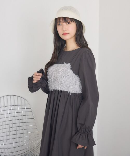 RETRO GIRL（レトロガール）の「フェザービスチェセットOP（ワンピース・レディース・ナチュラル/ライトグレー・FREE）」の20枚目の写真