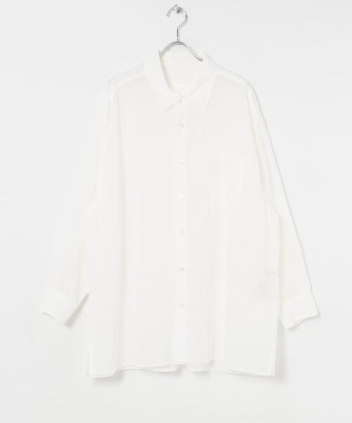 MIDIUMISOLID(ミディウミソリッド)の「『別注』MIDIUMISOLID×TGM sheer voile shirts(シャツ/ブラウス・レディース・ライトブルー/グレー/オフホワイト・ONE)」の1枚目の写真