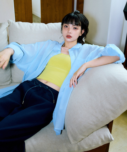 ブラウス シャツ 「別注」MIDIUMISOLID×TGM　sheer voile shirts レディース 別注』MIDIUMISOLID×TGM sheer voile shirts（シャツ/ブラウス
