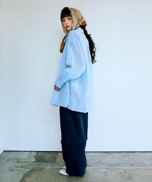 MIDIUMISOLID(ミディウミソリッド)の「『別注』MIDIUMISOLID×TGM sheer voile shirts(シャツ/ブラウス・レディース・ライトブルー/グレー/オフホワイト・ONE)」の18枚目の写真