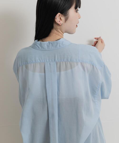MIDIUMISOLID(ミディウミソリッド)の「『別注』MIDIUMISOLID×TGM sheer voile shirts(シャツ/ブラウス・レディース・ライトブルー/グレー/オフホワイト・ONE)」の13枚目の写真
