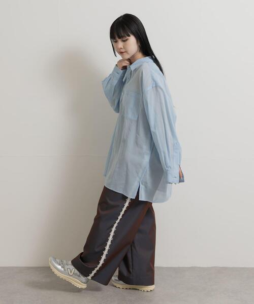 MIDIUMISOLID(ミディウミソリッド)の「『別注』MIDIUMISOLID×TGM sheer voile shirts(シャツ/ブラウス・レディース・ライトブルー/グレー/オフホワイト・ONE)」の11枚目の写真