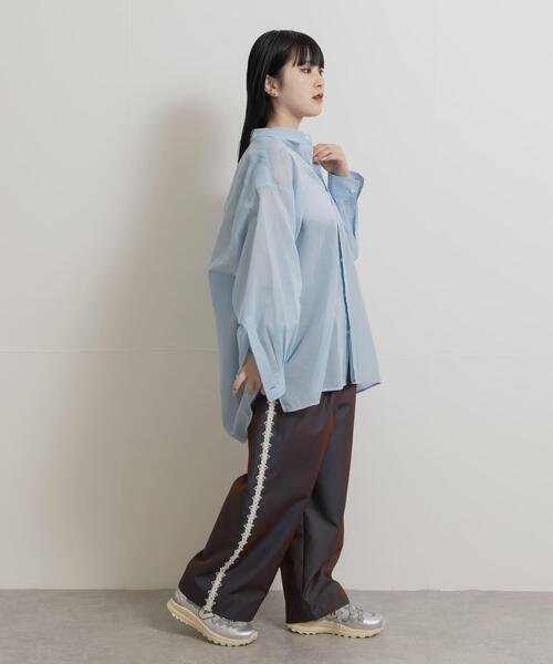 MIDIUMISOLID(ミディウミソリッド)の「『別注』MIDIUMISOLID×TGM sheer voile shirts(シャツ/ブラウス・レディース・ライトブルー/グレー/オフホワイト・ONE)」の10枚目の写真