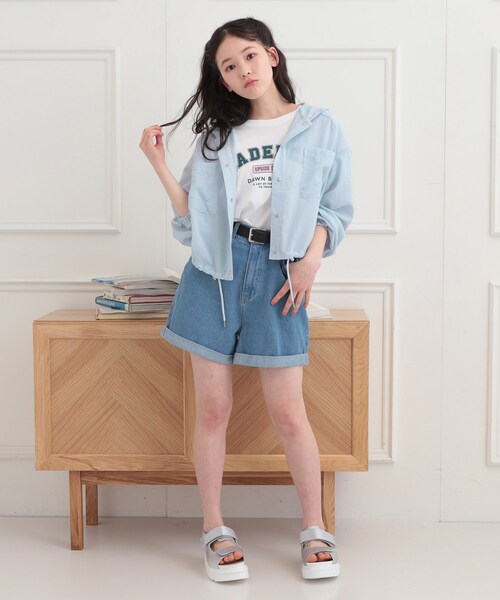 PINK-latte（ピンクラテ）の「ショート丈ブルゾン（ブルゾン・キッズ・ブラック/ベビーピンク/ライトブルー/オフホワイト・13/16/14/15 ）」の14枚目の写真