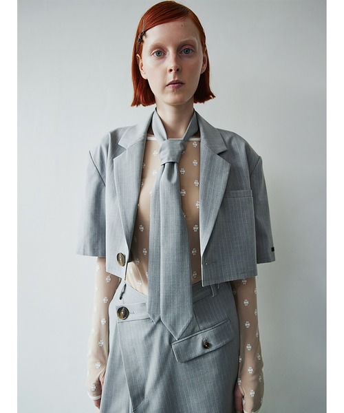 SORIN(ソリン )の「TR Tropical Short Jacket & Tie(テーラードジャケット・レディース・グレー/ダークネイビー/ブラック・38)」の6枚目の写真