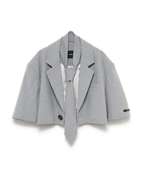SORIN(ソリン )の「TR Tropical Short Jacket & Tie(テーラードジャケット・レディース・グレー/ダークネイビー/ブラック・38)」の10枚目の写真