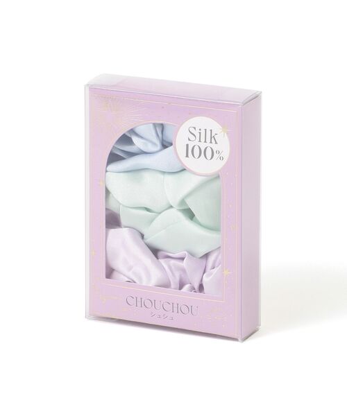 Francfranc（フランフラン）の「シルク ヘアゴム 3個セット パープル（メイクブラシ・レディース・パープル・FREE）」の6枚目の写真