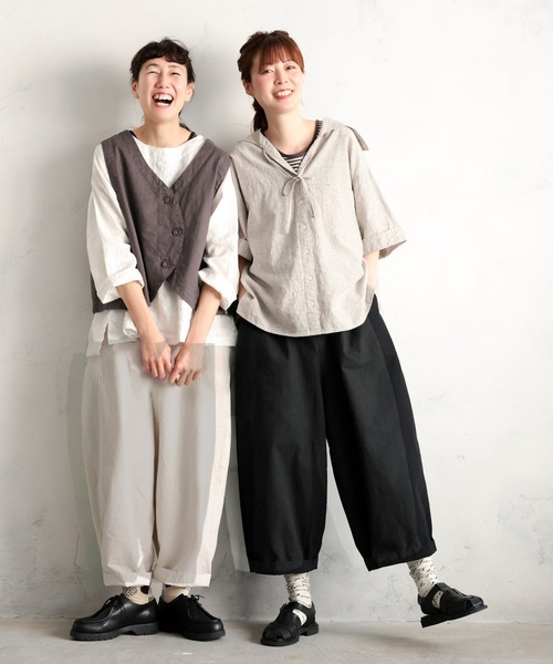 soulberry(ソウルベリー)の「店長がつくったモノトーンな推しパンツ(その他パンツ・レディース・グレイッシュベージュ/ブラック・4L/3L/LL/L/M/S/5L)」の3枚目の写真