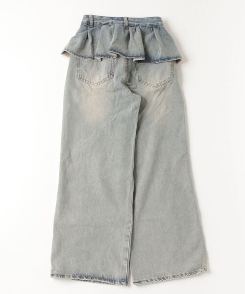 LYEON(リヨン)の「プリーツウエストレイヤードワイドデニムパンツ(その他パンツ・レディース・ブルー・SMALL/MEDIUM/LARGE)」の7枚目の写真