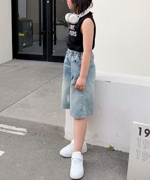 aimoha（アイモハ）の「【aimoha-KIDS-】七分丈　ダメージデニムパンツ (SS)（デニムパンツ・キッズ・ブルー・90/100/110/120/130）」の5枚目の写真