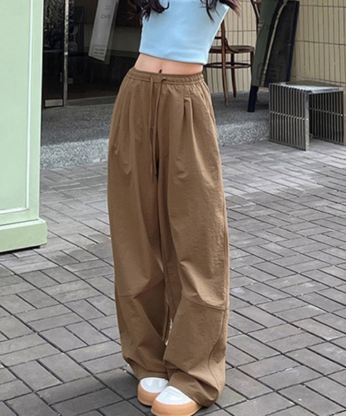 Miniministore(ミニミニストア)の「ワイドパンツハイウエストストレートパンツ(スウェットパンツ・レディース・ライトイエロー/ライトグレー/ブラック/ホワイト/レッド/キャメル・FREE)」の13枚目の写真