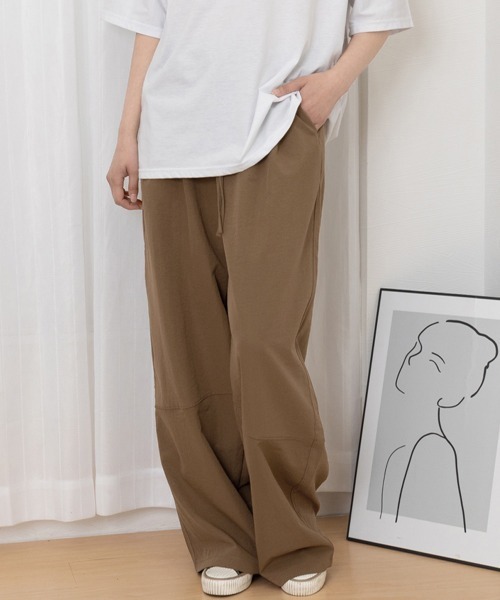 Miniministore(ミニミニストア)の「ワイドパンツハイウエストストレートパンツ(スウェットパンツ・レディース・ライトイエロー/ライトグレー/ブラック/ホワイト/レッド/キャメル・FREE)」の21枚目の写真