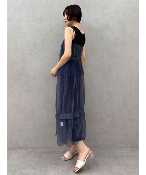 LAGUNAMOON（ラグナムーン）の「レイヤードチュールキャミワンピース（ワンピース・レディース・ネイビー/ブラック・SMALL/MEDIUM）」の13枚目の写真