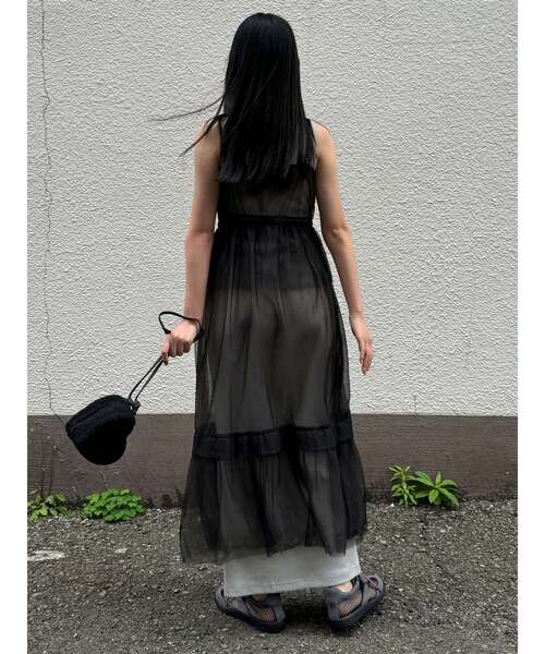 LAGUNAMOON（ラグナムーン）の「レイヤードチュールキャミワンピース（ワンピース・レディース・ネイビー/ブラック・SMALL/MEDIUM）」の19枚目の写真