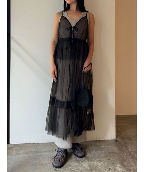 LAGUNAMOON（ラグナムーン）の「レイヤードチュールキャミワンピース（ワンピース・レディース・ネイビー/ブラック・SMALL/MEDIUM）」の20枚目の写真