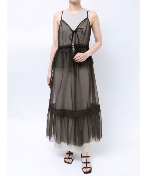 LAGUNAMOON（ラグナムーン）の「レイヤードチュールキャミワンピース（ワンピース・レディース・ネイビー/ブラック・SMALL/MEDIUM）」の6枚目の写真