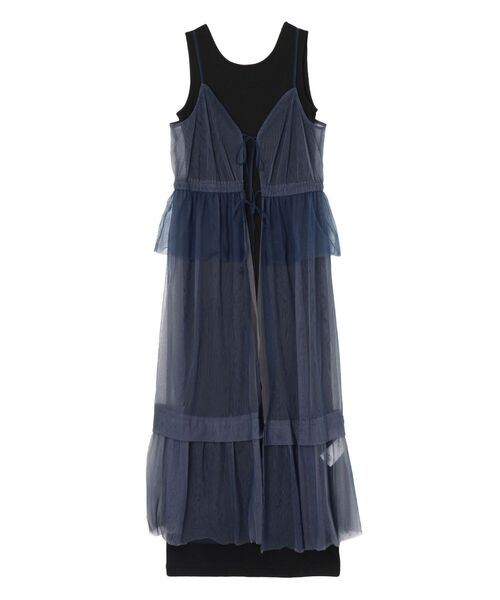 LAGUNAMOON（ラグナムーン）の「レイヤードチュールキャミワンピース（ワンピース・レディース・ネイビー/ブラック・SMALL/MEDIUM）」の8枚目の写真