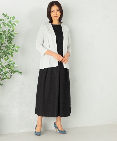 GALLORIA(ギャローリア)の「UVカット ワッフルトッパーカーディガン(カーディガン/ボレロ・レディース・ライトベージュ/ネイビー・LL/S/M/L)」の3枚目の写真