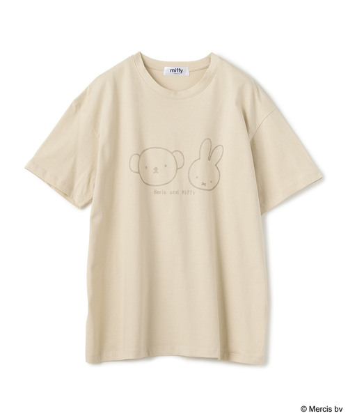Miffy( ミッフィー)の「【miffy/ミッフィー】ミッフィーandボリスフロッキープリント半袖Tシャツ(Tシャツ/カットソー・レディース・チャコール/ベージュ・M~L/LL~3L)」の21枚目の写真