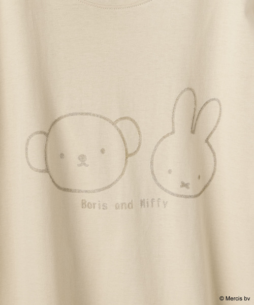 Miffy( ミッフィー)の「【miffy/ミッフィー】ミッフィーandボリスフロッキープリント半袖Tシャツ(Tシャツ/カットソー・レディース・チャコール/ベージュ・M~L/LL~3L)」の16枚目の写真