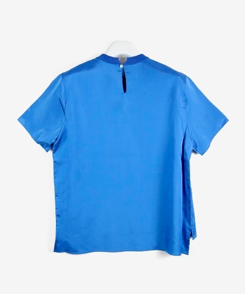STUDIO PICONE(スタジオピッコーネ)の「コットン混サテン前後差プルオーバー(Tシャツ/カットソー・レディース・ネイビー/ホワイト/ブルー・LL/M/L)」の12枚目の写真