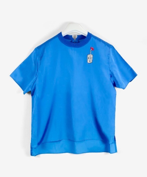 STUDIO PICONE(スタジオピッコーネ)の「コットン混サテン前後差プルオーバー(Tシャツ/カットソー・レディース・ネイビー/ホワイト/ブルー・LL/M/L)」の11枚目の写真