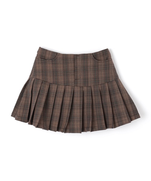 check ribbon pleats mini skirt/チェックリボンプリーツミニスカート