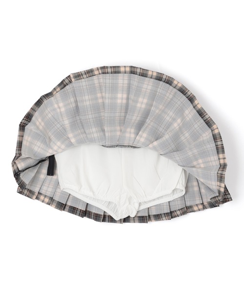 check ribbon pleats mini skirt/チェックリボンプリーツミニスカート