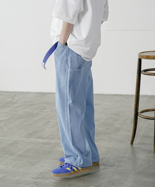 (1+1) SEAN TOWN★大人気 ベンディング スリットパンツ_5色 スリットヘムワイドデニム 304128 | BlueOnionStore