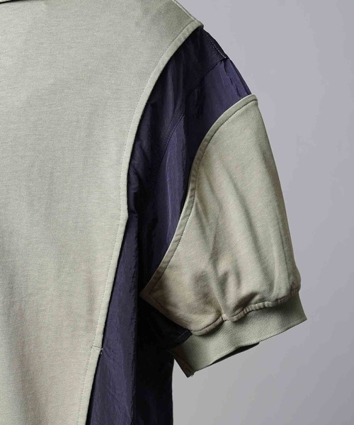 UNISEX》Prime-Over Layering Crew Neck Half Zip Polo Shirt