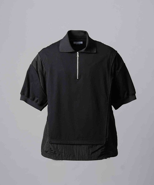UNISEX》Prime-Over Layering Crew Neck Half Zip Polo Shirt