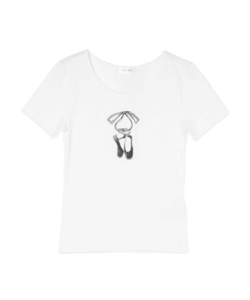 EATME(イートミー)の「バレエプリントTシャツ(Tシャツ/カットソー・レディース・オフホワイト/ブラック・FREE)」の2枚目の写真