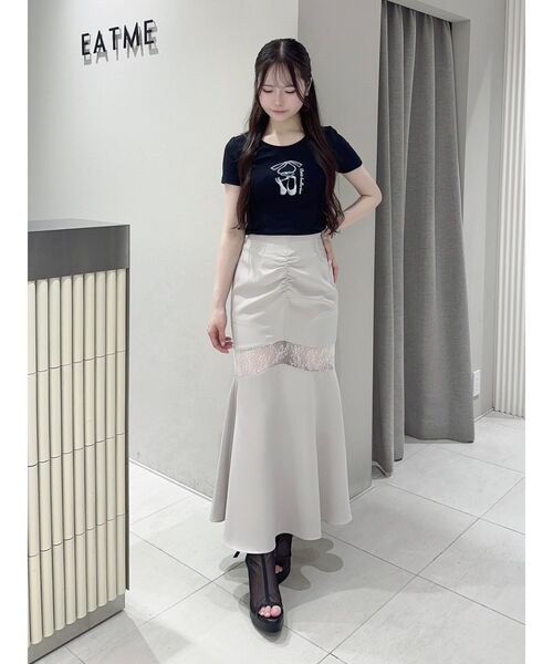 EATME(イートミー)の「バレエプリントTシャツ(Tシャツ/カットソー・レディース・オフホワイト/ブラック・FREE)」の4枚目の写真