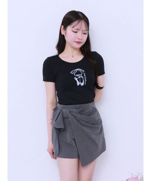 EATME(イートミー)の「バレエプリントTシャツ(Tシャツ/カットソー・レディース・オフホワイト/ブラック・FREE)」の9枚目の写真