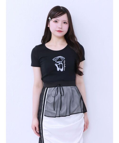 EATME(イートミー)の「バレエプリントTシャツ(Tシャツ/カットソー・レディース・オフホワイト/ブラック・FREE)」の12枚目の写真
