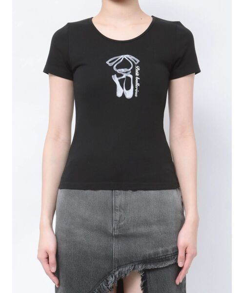 EATME(イートミー)の「バレエプリントTシャツ(Tシャツ/カットソー・レディース・オフホワイト/ブラック・FREE)」の17枚目の写真