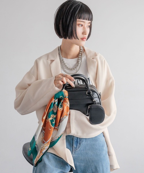 LOWRYS FARM（ローリーズファーム）の「ポーチツキボストンＢＡＧ  496973（ショルダーバッグ・レディース・ホワイト/ブラック/ブラウン・FREE）」の9枚目の写真