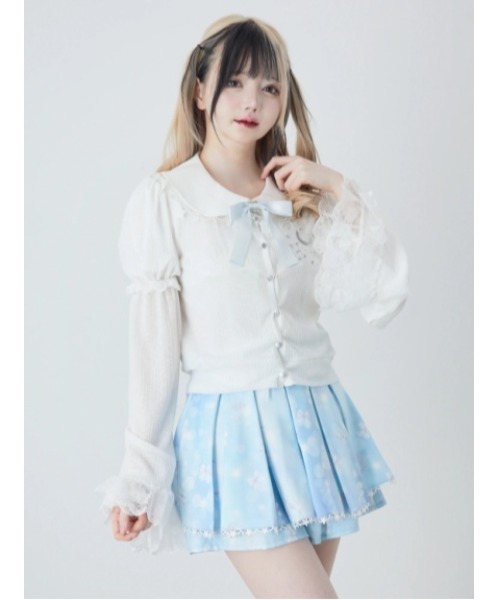 Ank Rouge(アンクルージュ)の「星座の姫袖カットカーデ(Tシャツ/カットソー・レディース・ホワイト/ピンク/ネイビー/ブルー・M)」の1枚目の写真