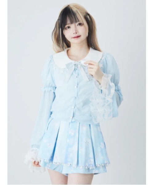 Ank Rouge(アンクルージュ)の「星座の姫袖カットカーデ(Tシャツ/カットソー・レディース・ホワイト/ピンク/ネイビー/ブルー・M)」の3枚目の写真