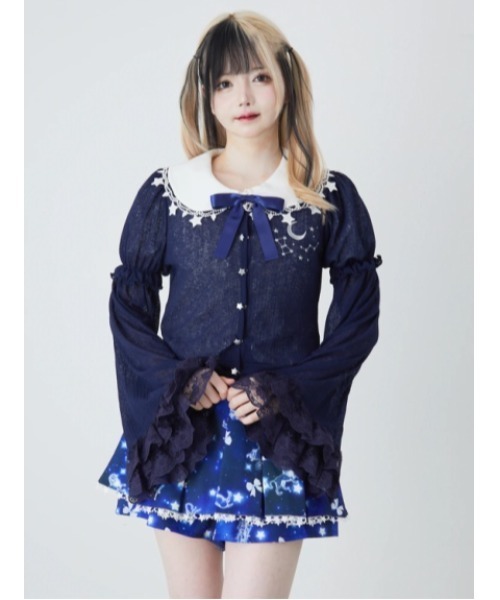 Ank Rouge(アンクルージュ)の「星座の姫袖カットカーデ(Tシャツ/カットソー・レディース・ホワイト/ピンク/ネイビー/ブルー・M)」の12枚目の写真